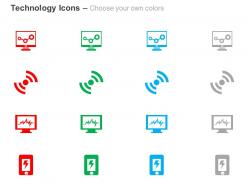 Gears computer wifi mobile power ppt icons graphics