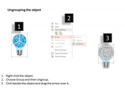 Gears with bulb icons for idea generation powerpoint template