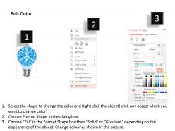 Gears with bulb icons for idea generation powerpoint template