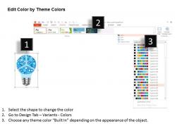 Gears with bulb icons for idea generation powerpoint template