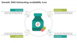 Genetic DNA Biohacking Availability Icon Ppt Sample