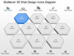 Gh multilevel 3d web design icons diagram powerpoint template