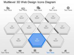 Gh multilevel 3d web design icons diagram powerpoint template