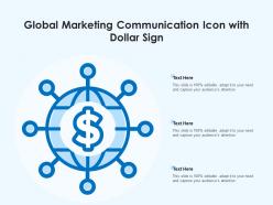 Global marketing communication icon with dollar sign