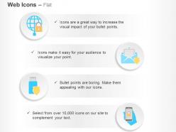Global security email and data protection phone security ppt icons graphics