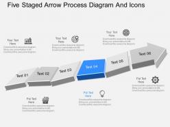 Gn six staged arrow process diagram and icons powerpoint template