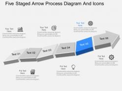 Gn six staged arrow process diagram and icons powerpoint template