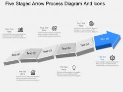 Gn six staged arrow process diagram and icons powerpoint template