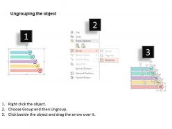 Gp five staged sequential text boxes and icons flat powerpoint design