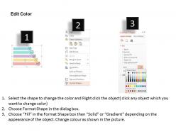 Gp five staged sequential text boxes and icons flat powerpoint design