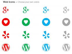 Gratipay google plus yelp wordpress ppt icons graphics