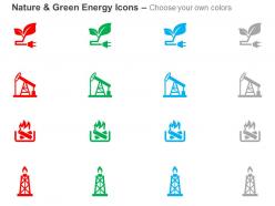 Green energy crane fire protection tower ppt icons graphics