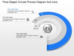 Gx three staged circular process diagram and icons powerpoint template