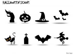 Halloween icons powerpoint presentation slides
