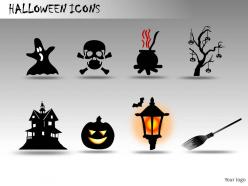 Halloween icons powerpoint presentation slides db