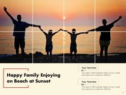 Happy family relaxing beach summer together depicting