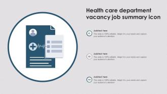 Health Care Department Vacancy Job Summary Icon