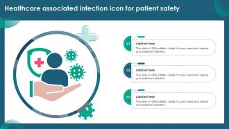 Healthcare Associated Infection Icon For Patient Safety Ppt Presentation