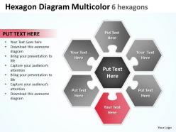 Hexagon diagram multicolor 6 hexagons powerpoint templates 0812 5