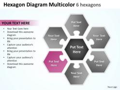 Hexagon diagram multicolor 6 hexagons powerpoint templates 0812 5