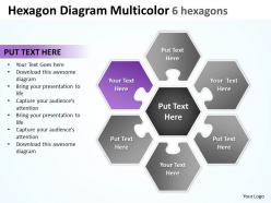 Hexagon diagram multicolor 6 hexagons powerpoint templates 0812 5