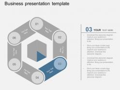 Hexagonal design with icons for business information flat powerpoint design