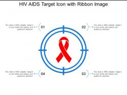 Hiv aids target icon with ribbon image