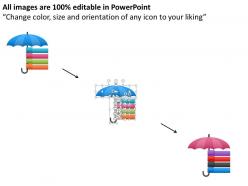Hj umbrella with tags and icons powerpoint template