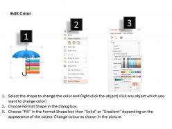 Hj umbrella with tags and icons powerpoint template