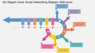Hk six staged linear social networking diagram with icons flat powerpoint design