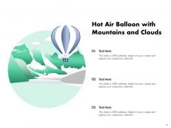 Hot air balloon vacation enjoying mountains clouds passengers festival