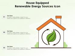 House equipped renewable energy sources icon