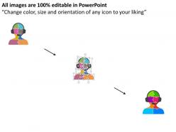 Human body puzzle with icons customer support system flat powerpoint design