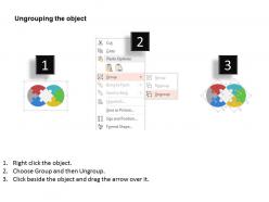 Hw two staged circular puzzle icons flat powerpoint design