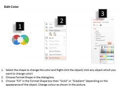 Hw two staged circular puzzle icons flat powerpoint design