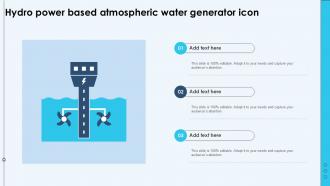 Hydro Power Based Atmospheric Water Generator Icon Ppt Slides