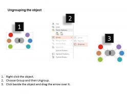Ic three staged brain storming with business icons flat powerpoint design