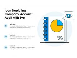 Icon depicting company account audit with eye
