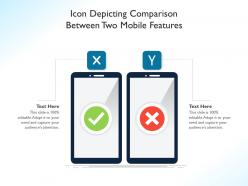 Icon depicting comparison between two mobile features