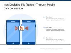 Icon depicting file transfer through mobile data connection