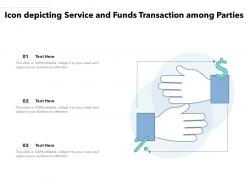 Icon depicting service and funds transaction among parties