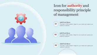 Icon For Authority And Responsibility Principle Of Management