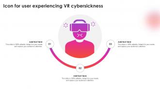 Icon For User Experiencing VR Cybersickness Ppt Presentation