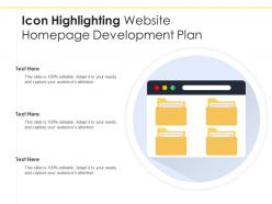 Icon highlighting website homepage development plan