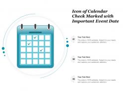 Icon of calendar check marked with important event date