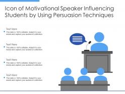Icon of motivational speaker influencing students by using persuasion techniques