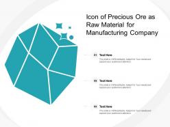 Icon of precious ore as raw material for manufacturing company