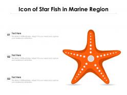Icon of star fish in marine region