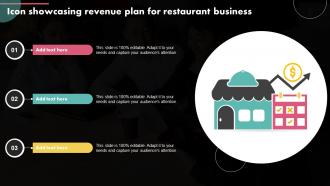Icon Showcasing Revenue Plan For Restaurant Business