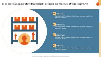 Icon Showcasing Supplier Development Program For Continued Business Growth